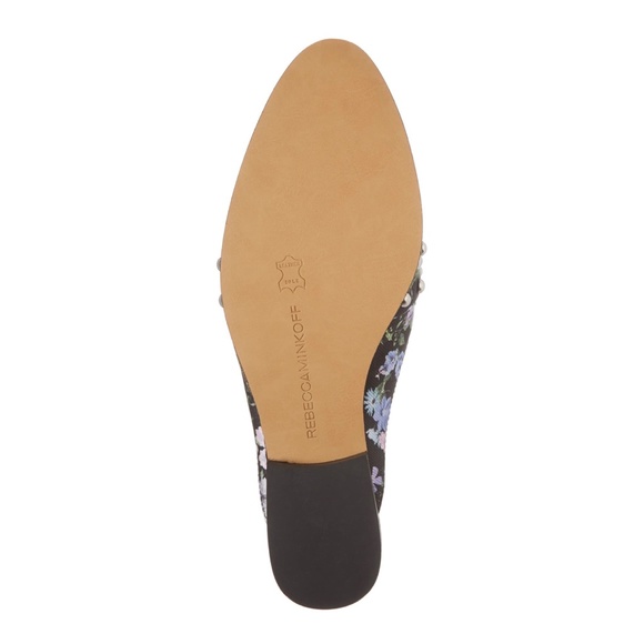 REBECCA MINKOFF MILENA STUDDED SILK LOAFER MULE - Picture 6 of 13